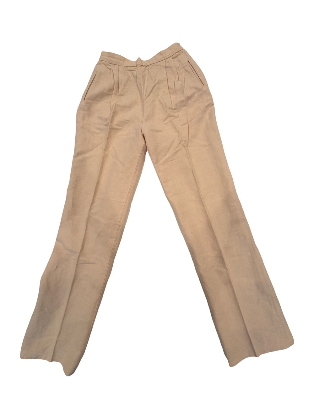 Wide Leg Women's Pants in Tan-size 10-linen READ-